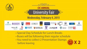 University Fair time and location