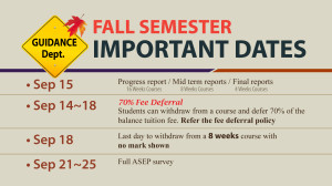 Guidance Dates - Fall