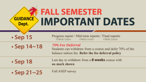 Guidance Dates - Fall