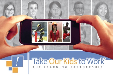 Take Our Kids to Work flyer on smartphone