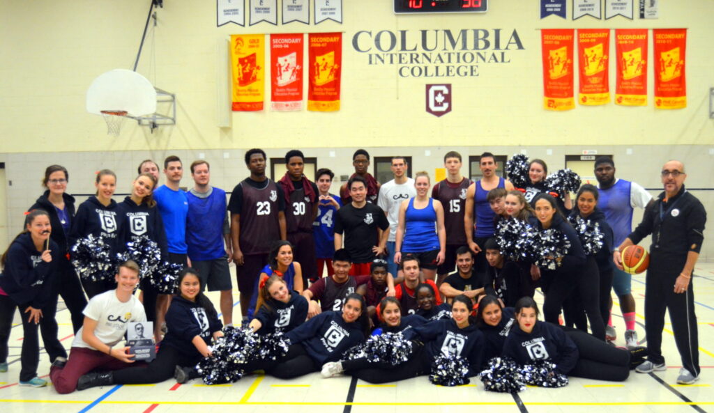 Staff and student basketball players